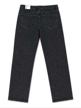 BNWT MNG (Mango) Mid Waist Straight Leg Jean - Washed Black - US 6 Retail $109